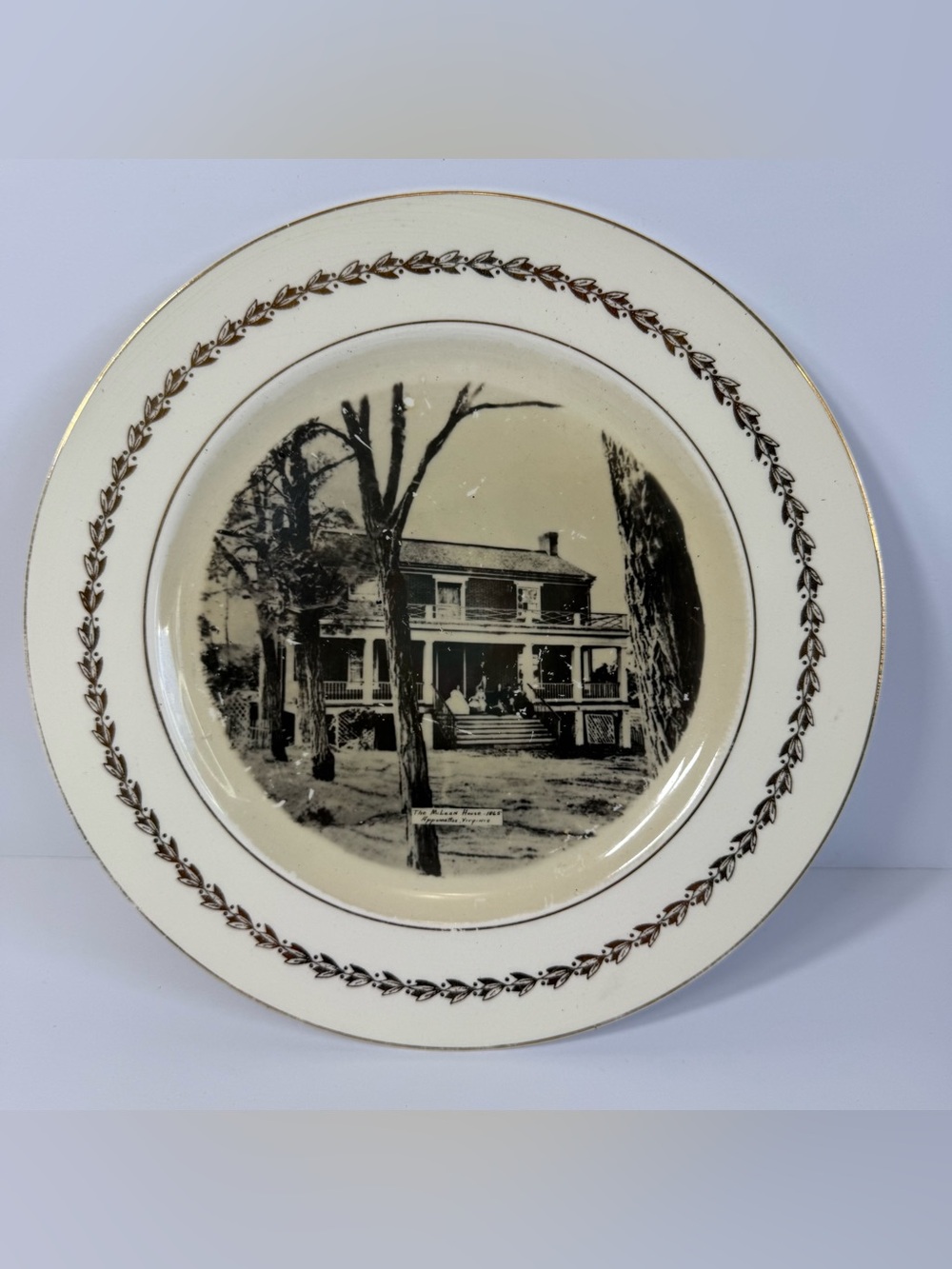 Vtg Steubenville Fotoware McLean House 1865 Appomattox VA Civil War Plate 10”